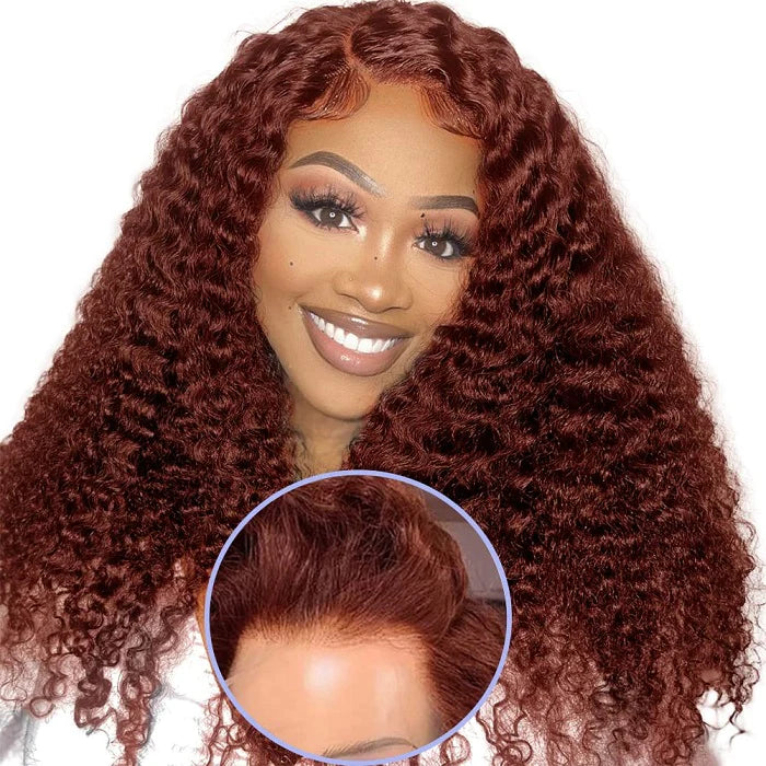 Flash Sale|Pre-All 13X6 Full Lace Reddish Brown 3D Body Wave Hair Pre Cut Pre Bleached Glueless Wig
