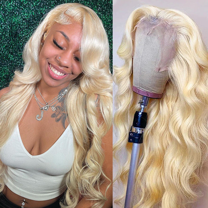 613 Honey Blonde Lace Frontal Wig Body Wave Human Hair Flash Sale