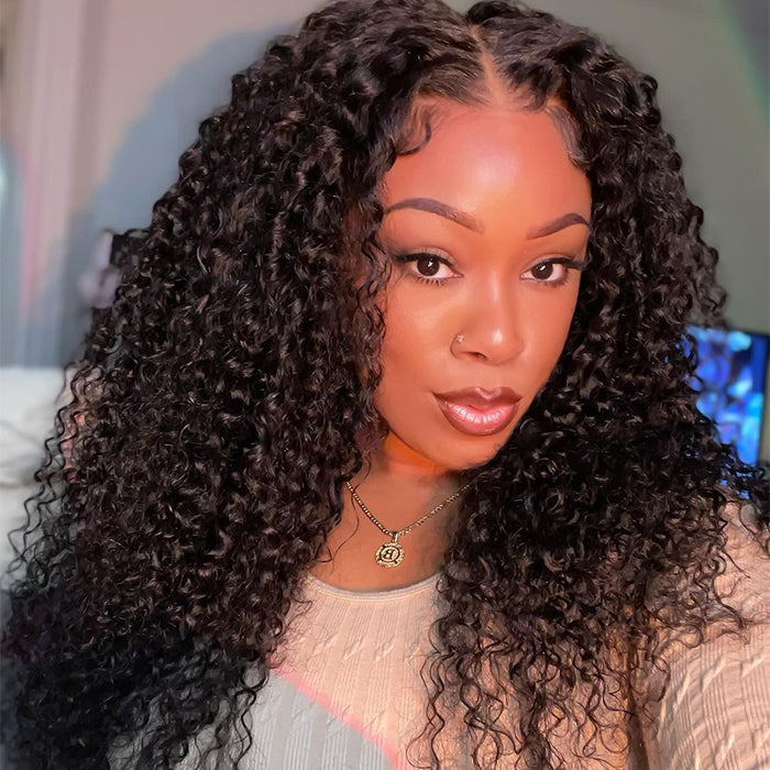 Cynosure V Part Curly Human Hair Glueless Wig No Gel NO Leave Out Beginner Friendly