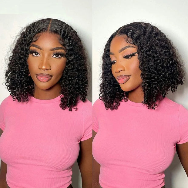 3 Wigs=$189|18 Inch Body Wave 4x4 Lace Wig +12 Inch Curly 4x4 HD Lace Wig+10 Inch Straight Bob Wig With Bangs