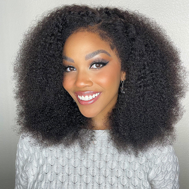 cynosure hair glueless afro curl lace wig with kinky edges for black women