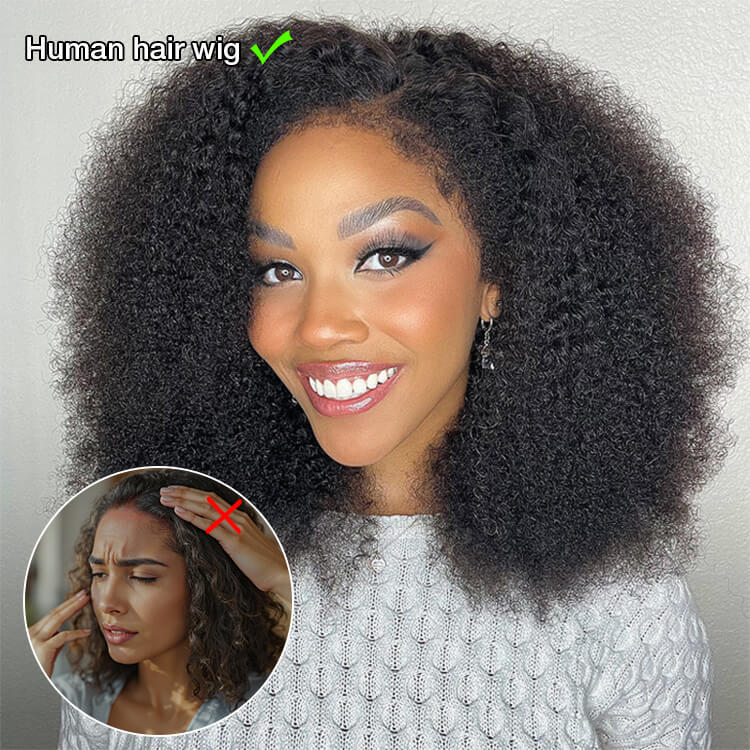 Versatile real human hair wig with multiple styles