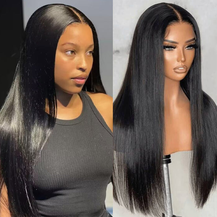 Pre Cut Pre Bleached & Pre Plucked Natural Hairline Straight Hair Wigs 8x5 HD Lace Wigs Pre All Everthing