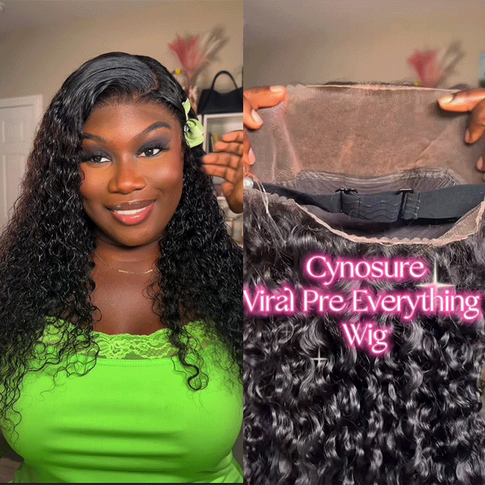 20 Inch Invisi-String Glueless 360 Lace Frontal Wigs Water Wave Pre Plucked Pre Bleached Human Hair Wigs For Black Women