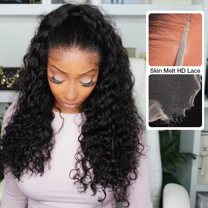 Pre All Everything Glueless Wig 8x5 Pre Cut HD Lace Deep Wave Human Hair Wigs With Pre Bleached Knots
