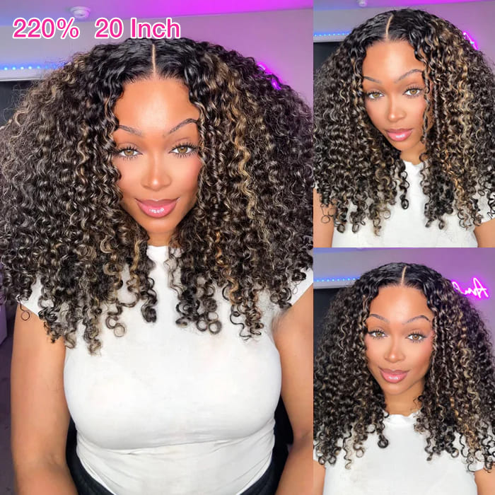 1B/27 Highlights Bomb Curly Lace Front Wigs 13X4/13x6 Invisible HD Lace Frontal Curly Human Hair Wigs For Women