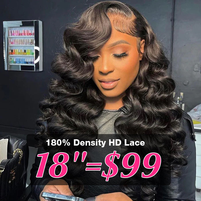 18"Loose Wave= 4x4 HD Lace Closure Wig 100% Virgin Human Hair Wig