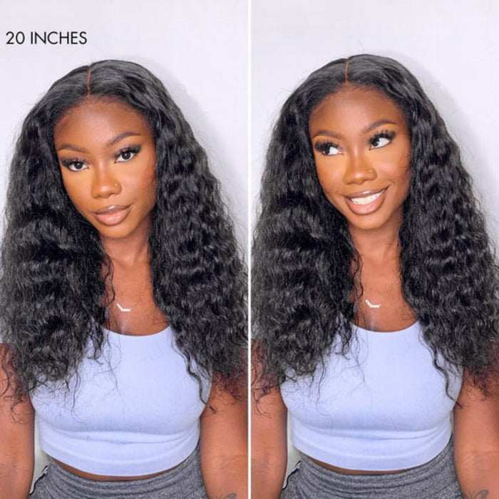 4C Edges Hairline Water Wave Lace Front Wig Pre Bleached Pre Plucked HD Lace Human Hair Wigs For Black Women