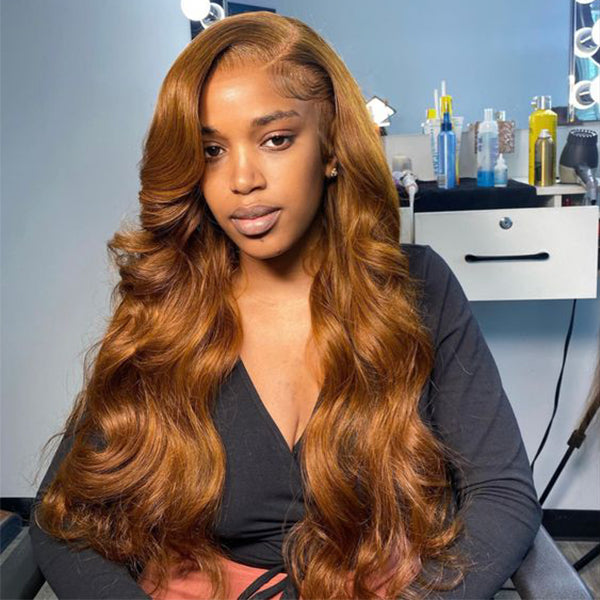 #30 Colored Hair Body Wave 150%-220% Density Lace Front Wig Human Hair Wigs Pre Plucked For Women