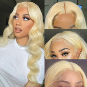 Colored 13x6 HD Lace Front Wig Transparent Pre Plucked Body 613 Blonde Lace Front Human Hair Wigs For Black Women