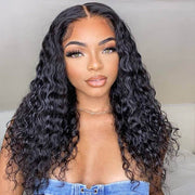 Natural Water Wave Hair 5x5 Closure Wigs Pre Plucked Human Hair Wigs with Baby Hair