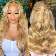 #30/27 Honey Blonde 13x4 Lace Front Wig Higlight Body Wave Human Hair Wigs With Baby Hair