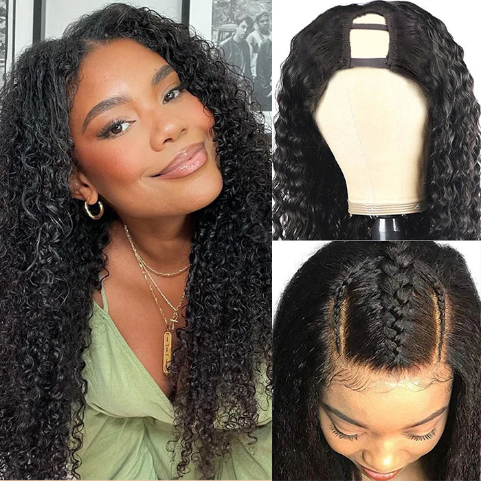 Wear & Go U Part Wig Curly Hair  Beginner Friendly Glueless Human Hair Wigs for Women