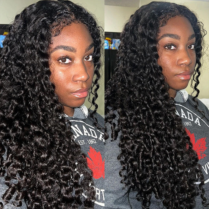 4C Edge Hairline Kinky Curly 13x6 HD Lace Front Wig with Curly Edges Baby Hair Wigs