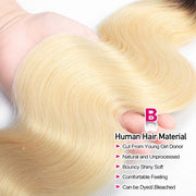 Brazilian Hair T1b/613 Blonde Ombre Hair Body Wave 3 Bundles Human Hair Weaves