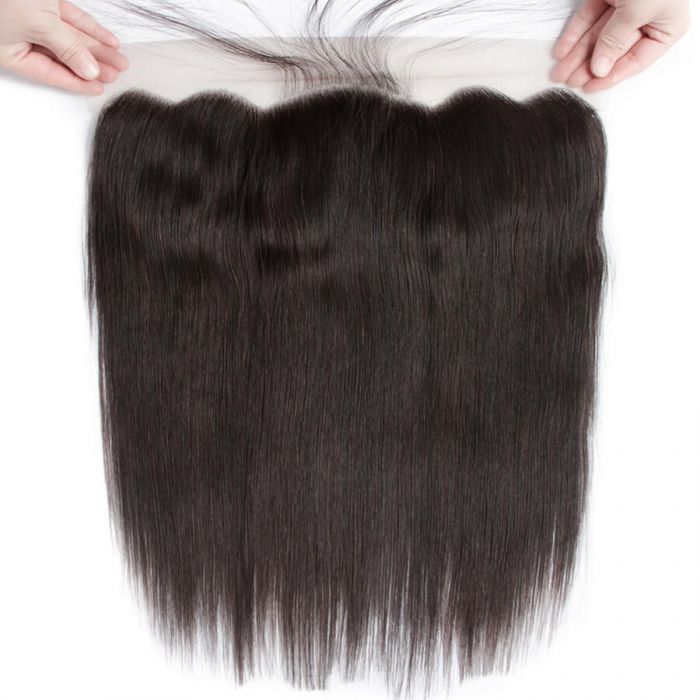 13x4 HD Transparent Lace Frontal Peruvian Straight Virgin Hair 100% Remy Human Hair Closure 10-20 Inch