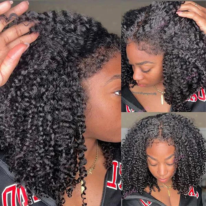 4C Edges Hairline Short Bob Curly Wig