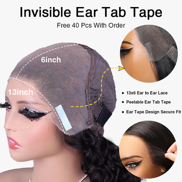 Pull Go Real Glueless Pre Cut 13x6 Full Lace Body Wave Wigs With Hidden Drawstring Pre Bleached Pre Cut HD Lace Human Hair Wig