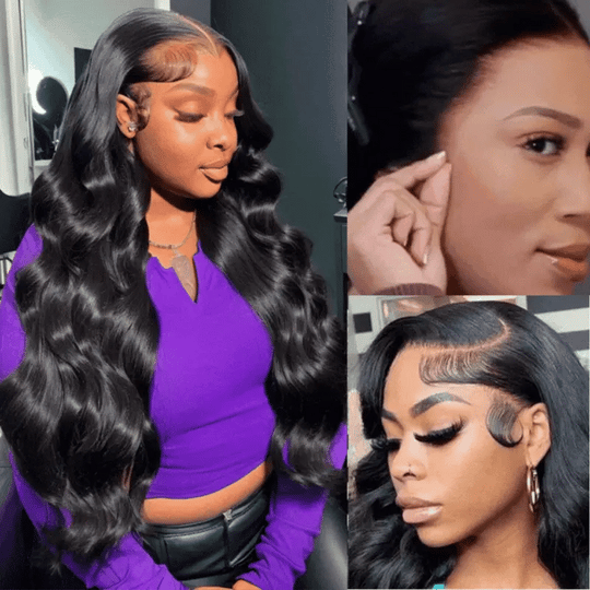 280% Luxury Density 13X6 Full HD Lace Body Wave Lace Frontal Wig Pre Bleached Pre Plucked Super Thick Human Hair Wig