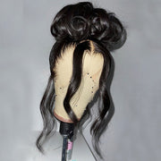 $100 OFF|Blonde Highlight 360 Transparent HD Lace Front Body Wave Natural Black Human Hair Wigs