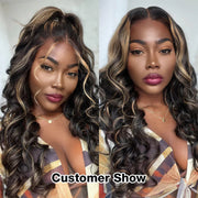 Pre All Everthing | Highlights 3D Body Wave Tiny Knots Pre Bleached Wear Go Upgraded 8x5 HD Lace Glueless Wig