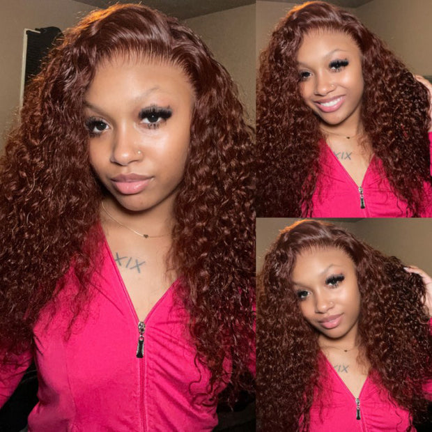 Wear Go Glueless Wigs 8*5 Pre Cut HD Lace Wig Reddish Brown Body Wave Wig Pre-Bleached