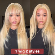 613 Blonde Straight Human Hair Lace Front Wigs For Women 13X4 HD Transparent Lace Wig With Baby Hair