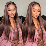 2 Wigs=$189|20'' 8X5 HD Lace Highlight Straight Wig+22'' 8x5 HD Lace Body Wave Wig