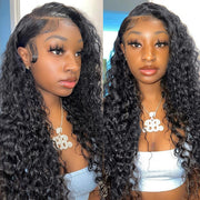 Realistic HD Transparent Lace Water Wave Wig 13x4 Lace Front Human Hair Wigs Pre Plucked