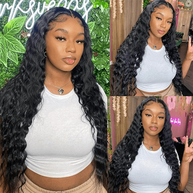 Upgraded 8X5/5X5  HD Lace Glueless Water Wave Wig 13X6 Wear Go Pre Cut Lace Closure Human Hair Wigs