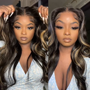 Pre All Everthing| Highlights 3D Body Wave Wig Glueless Pre Bleached Pre Cut HD Lace Wig