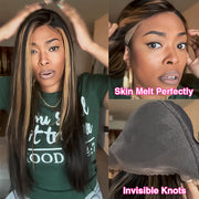 Pre-All Glueless Balayage Pre Bleached Wear Go 220% Density 8x5 HD Lace Highlights Body Wave Wig