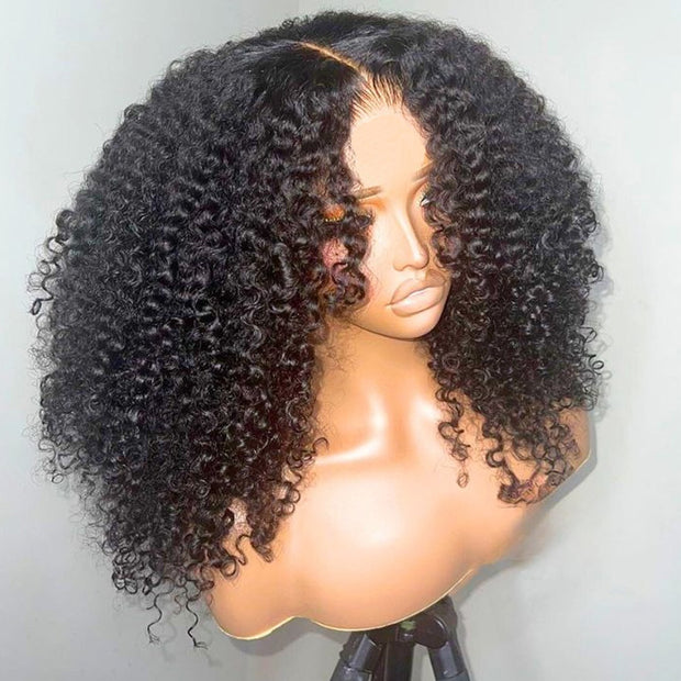Kinky Curly Wear Go Wigs 8x5 HD Lace Pre Cut Lace Closure Glueless Wig