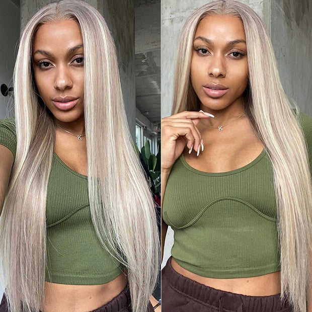 #P18/613 Highlight Blonde HD Lace Front Human Hair Wigs Body Wave /Straight Hair Wig For Women