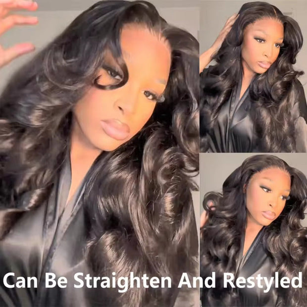 Glueless Curtain Bangs Pre Cut 5x5 8X5 HD Lace Wig Butterfly Cut Body Wave Human Hair Wig 180%