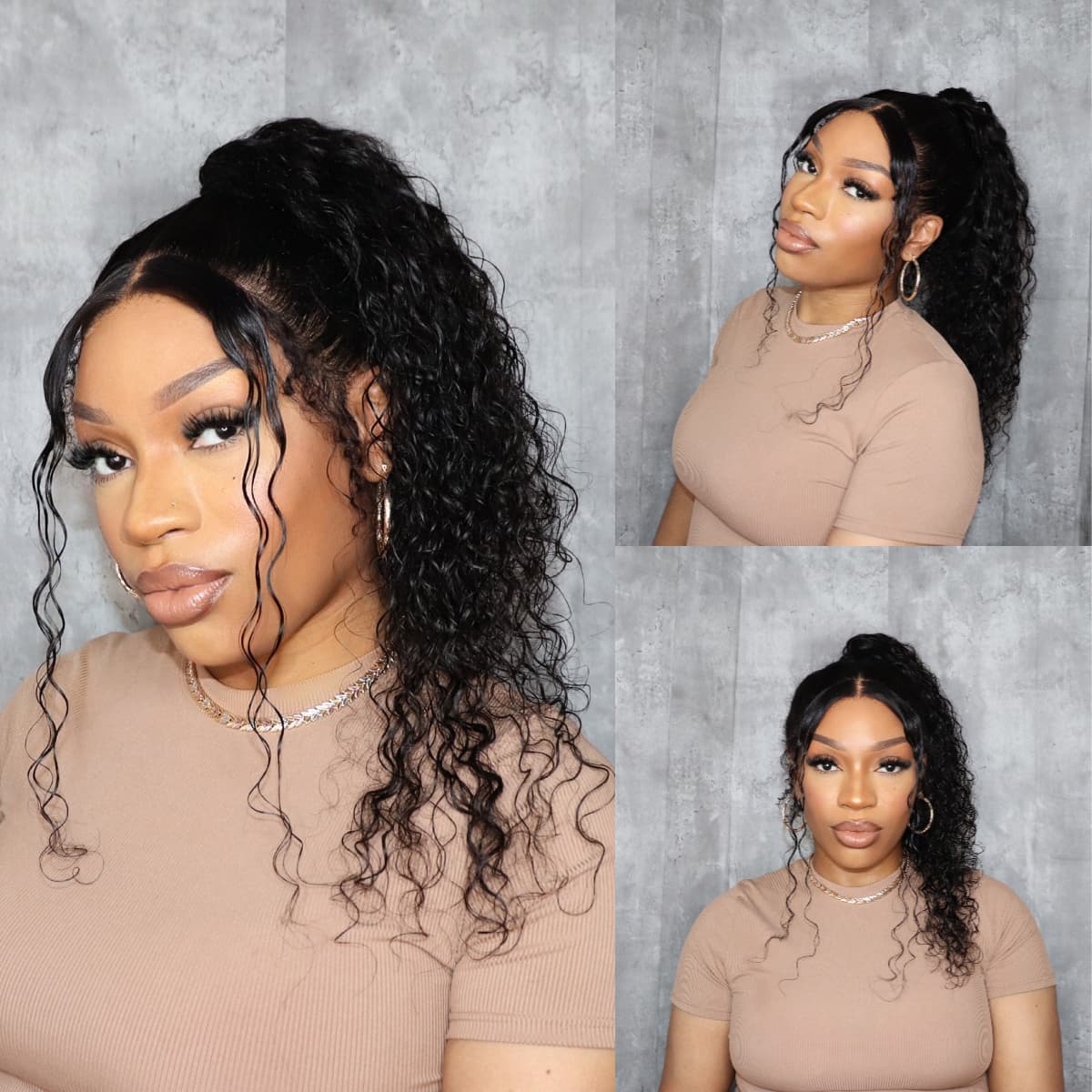 New Glueless 360 Around Lace Frontal Wigs With Adjustable Elastic String Ready & Go Curly Affordable Human Hair Wigs