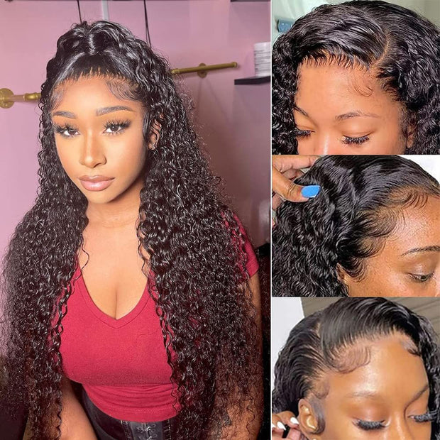 Cynosure Upgraded Wear & Go Hidden Strap 360 Lace Frontal Wigs Volume Curly Affordable Human Hair Wigs For Black Women