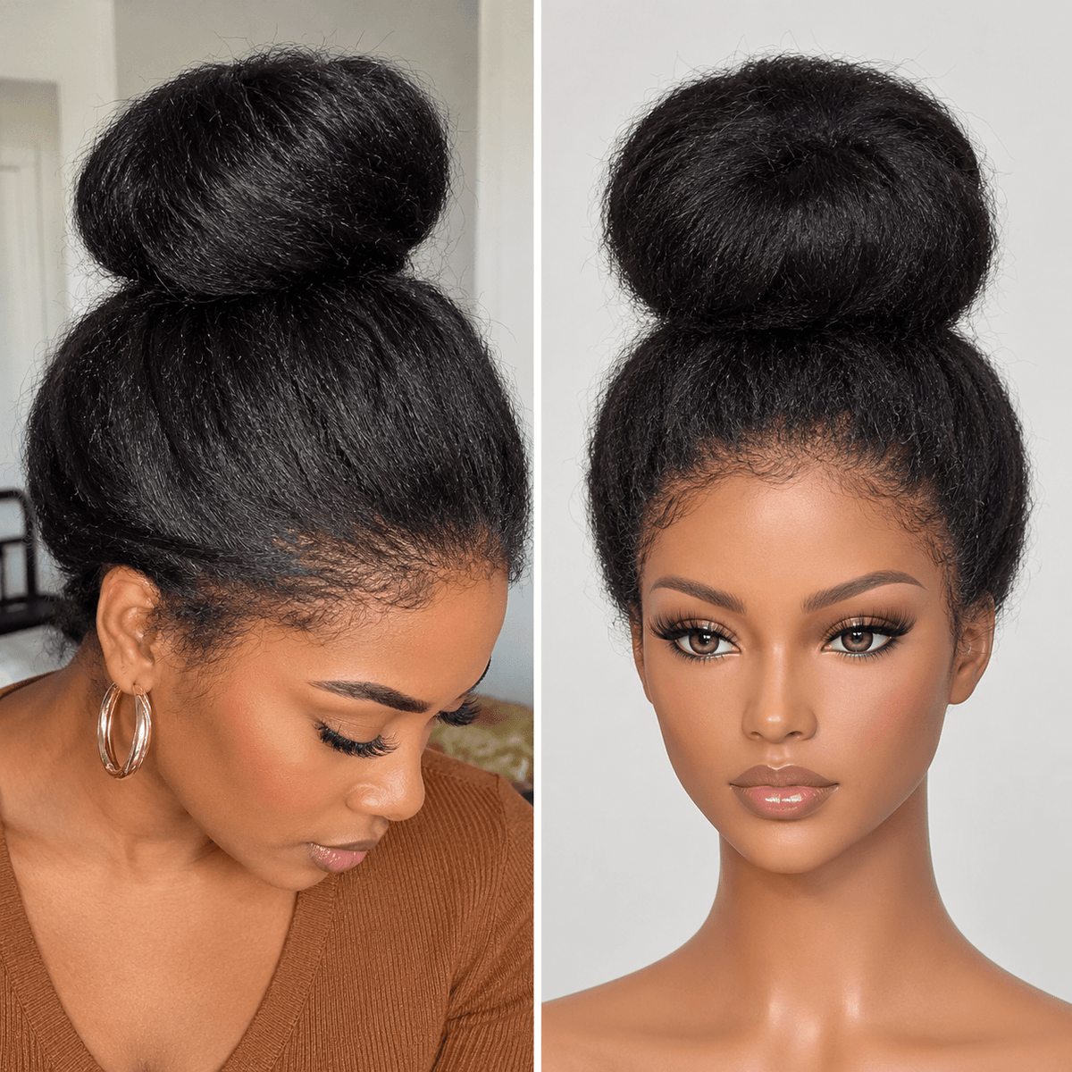 360 Lace Frontal Wigs Kinky Straight HD Lace Front Hidden Strap Human Hair Wigs Pre Plucked Pre Bleached Natural Around Kinky Edges