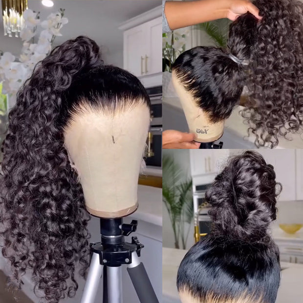 220% Density Glueless 360 Lace Frontal Wigs With Hidden Elastic String Ready & Go Affordable Snug Fit Human Hair Wigs Special Sale