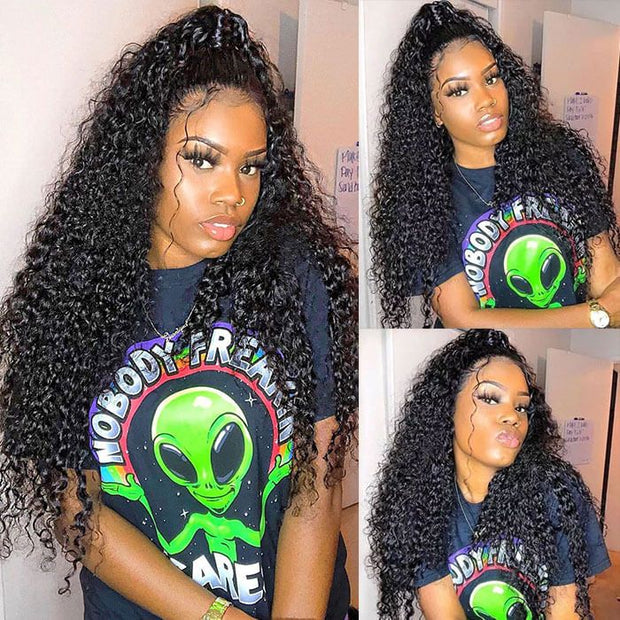 Cynosure Upgraded Wear & Go Hidden Strap 360 Lace Frontal Wigs Volume Curly Affordable Human Hair Wigs For Black Women