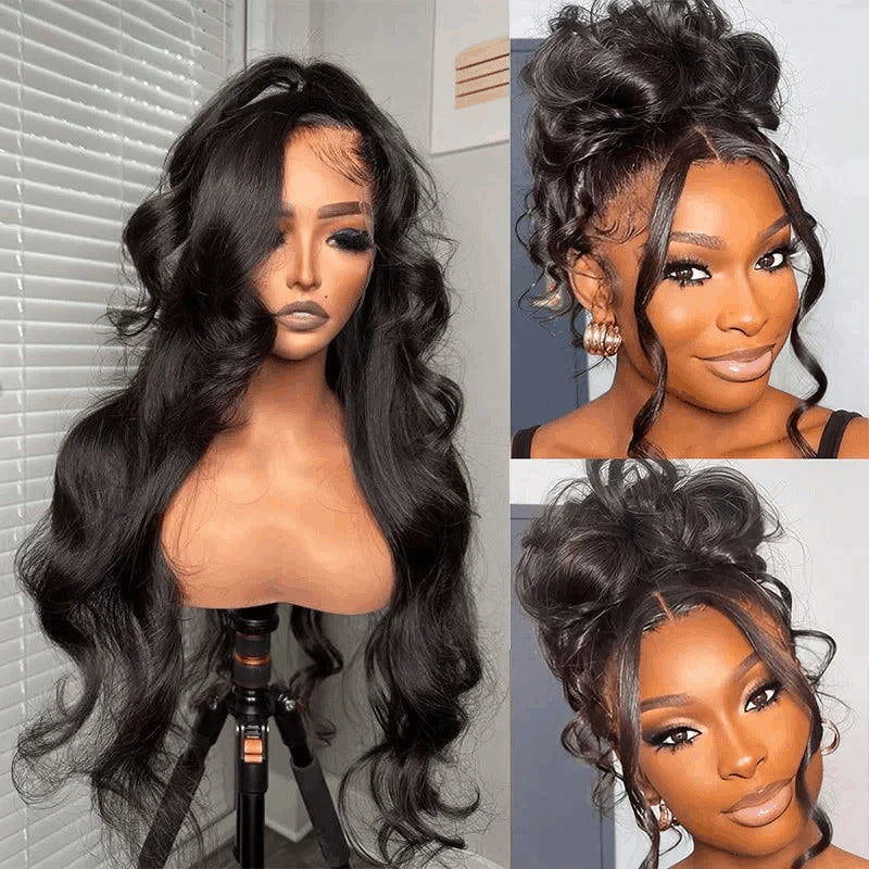 Hidden Elastic Strap 360 Lace Frontal Body Wave Wigs Snug Fit All Sizes Human Hair Wigs