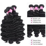 Loose Deep Wave Bundles with Closure Peruvian Hair Bundles with Closure Remy 100% Human Hair Bundles with 4X4 lace Closure