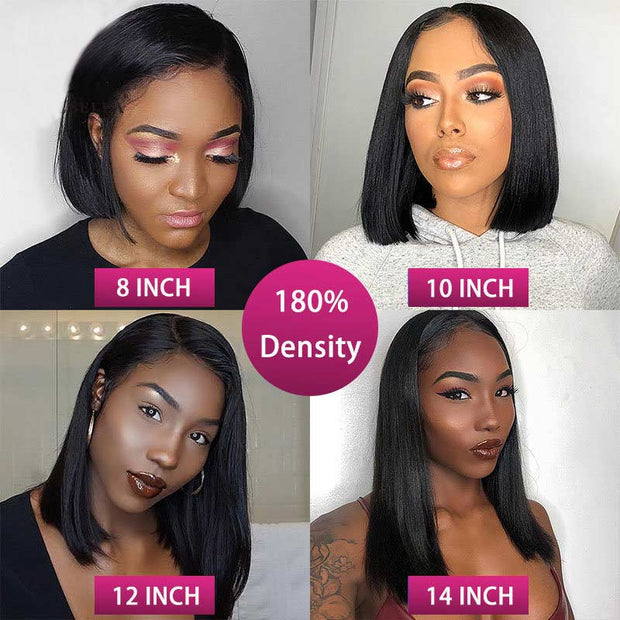 Flash Sale Put On & Go Glueless Wig Straight Or Yaki Pre Cut HD Lace Front Human Hair Wigs 180%