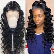 Bleached Knots 13x6 Full Lace Frontal Wigs Loose Deep Wave HD Lace Human Hair Wig