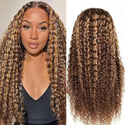 #4/27 Highlight Color Pre Cut 5x5 HD Lace Front Wigs Deep Wave Human Hair Wigs 180% Density