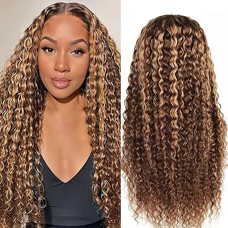 #4/27 Highlight Color Pre Cut 5x5 HD Lace Front Wigs Deep Wave Human Hair Wigs 180% Density
