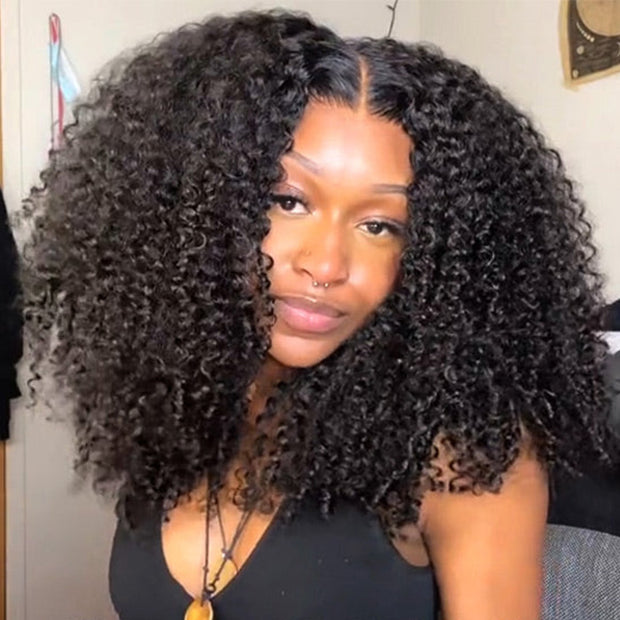 Kinky Curly Wear Go Wigs 8x5 HD Lace Pre Cut Lace Closure Glueless Wig