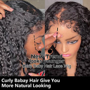 4C Edge Hairline丨Deep Wave 13x4 HD Lace Front Wig with Curly Edges Baby Hair Wigs