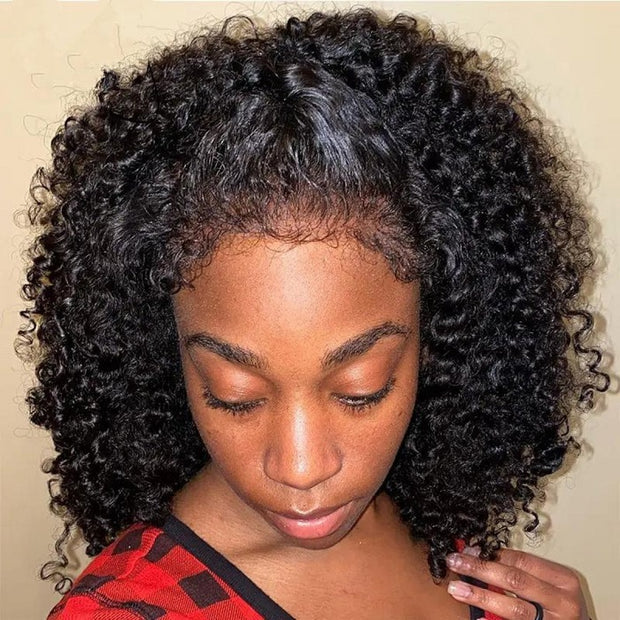 4C Edge Hairline丨Short Bob Curly 13x4 HD Lace Front Wig with Curly Edges Baby Hair Wigs