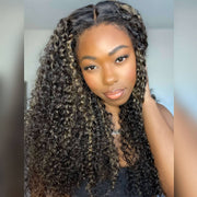 2 Wigs=$159|18 Inche 5X5 Pre Cut Lace Body Wave Wig With Curtain Bangs+16 Inches 5X5 Pre Cut Lace Highlight Curly Wig